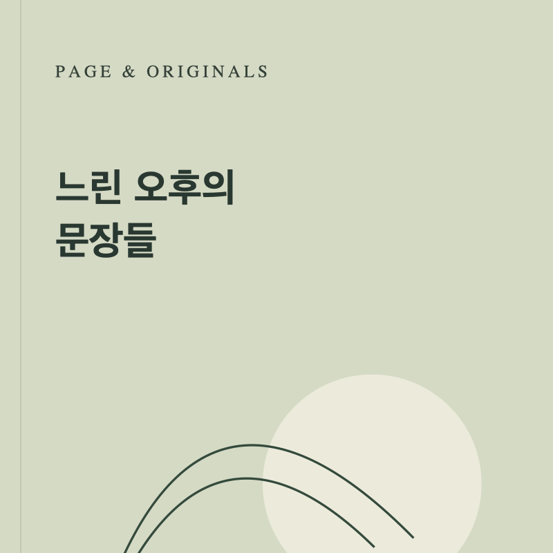 느린 오후의 문장들